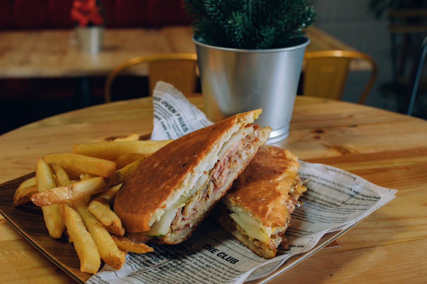 Cafe Serrano Cuban Sandwich Fries Pinones Beach