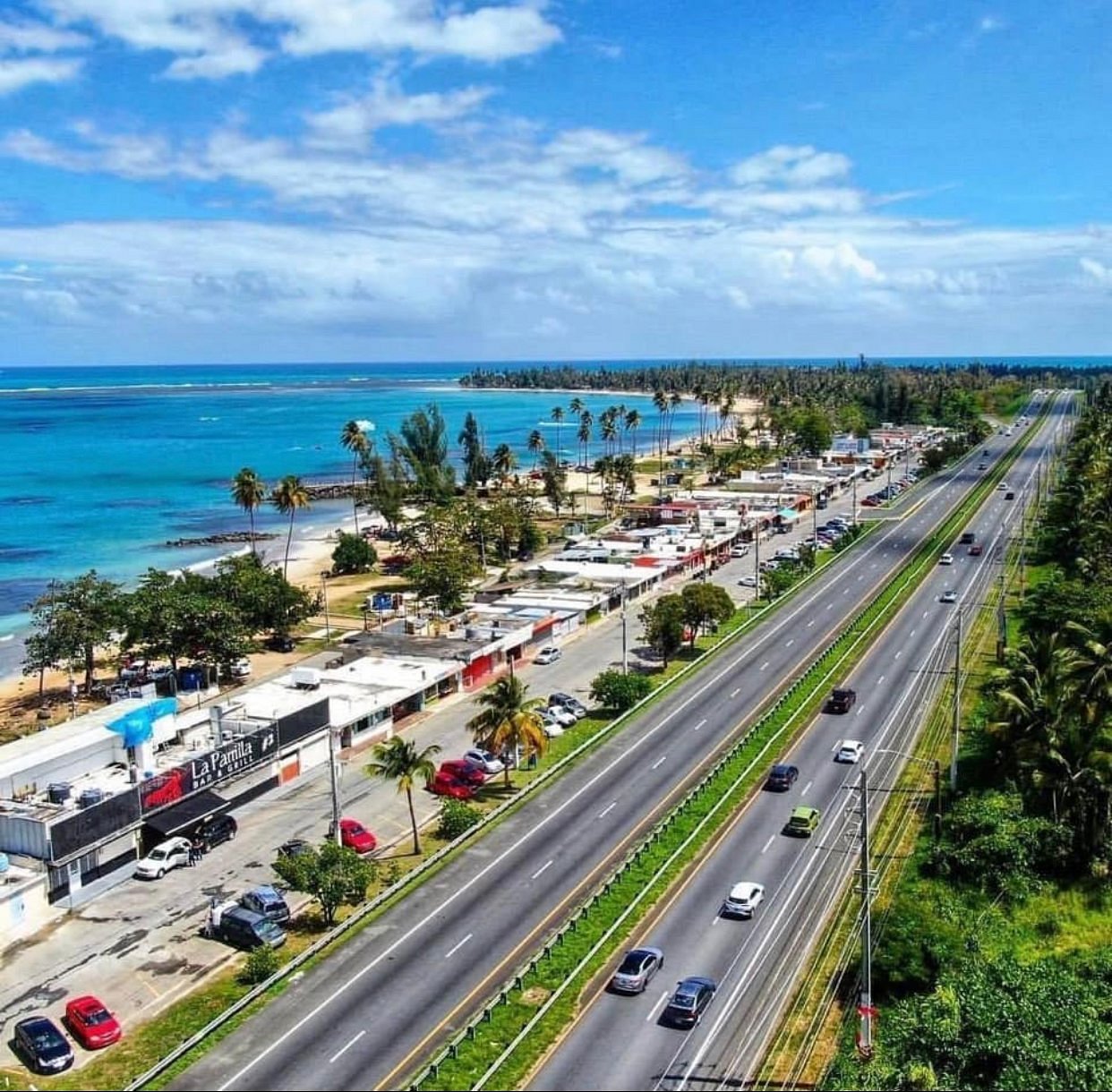 Luquillo Beach Luquillo Kiosks Aerial Coast Road View