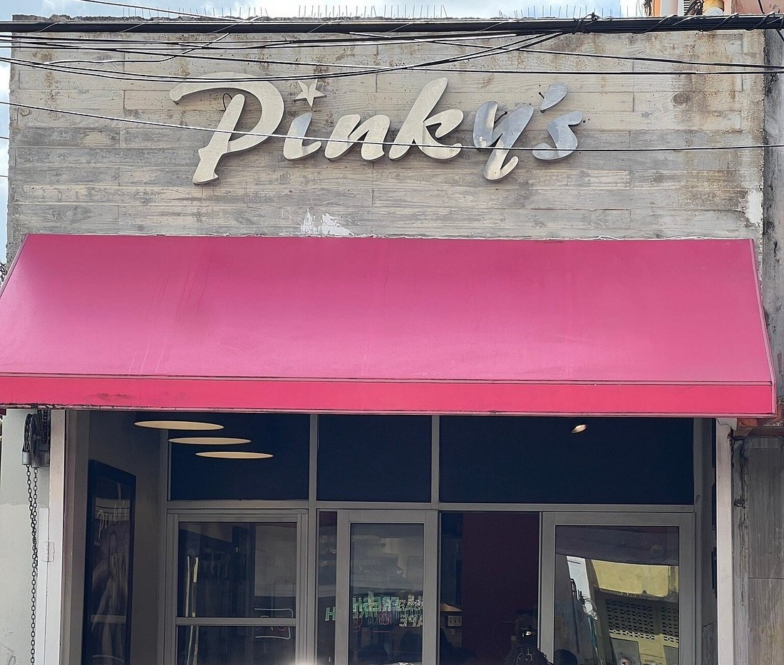 Pinkys Restaurant Exterior Sign Pinones Beach